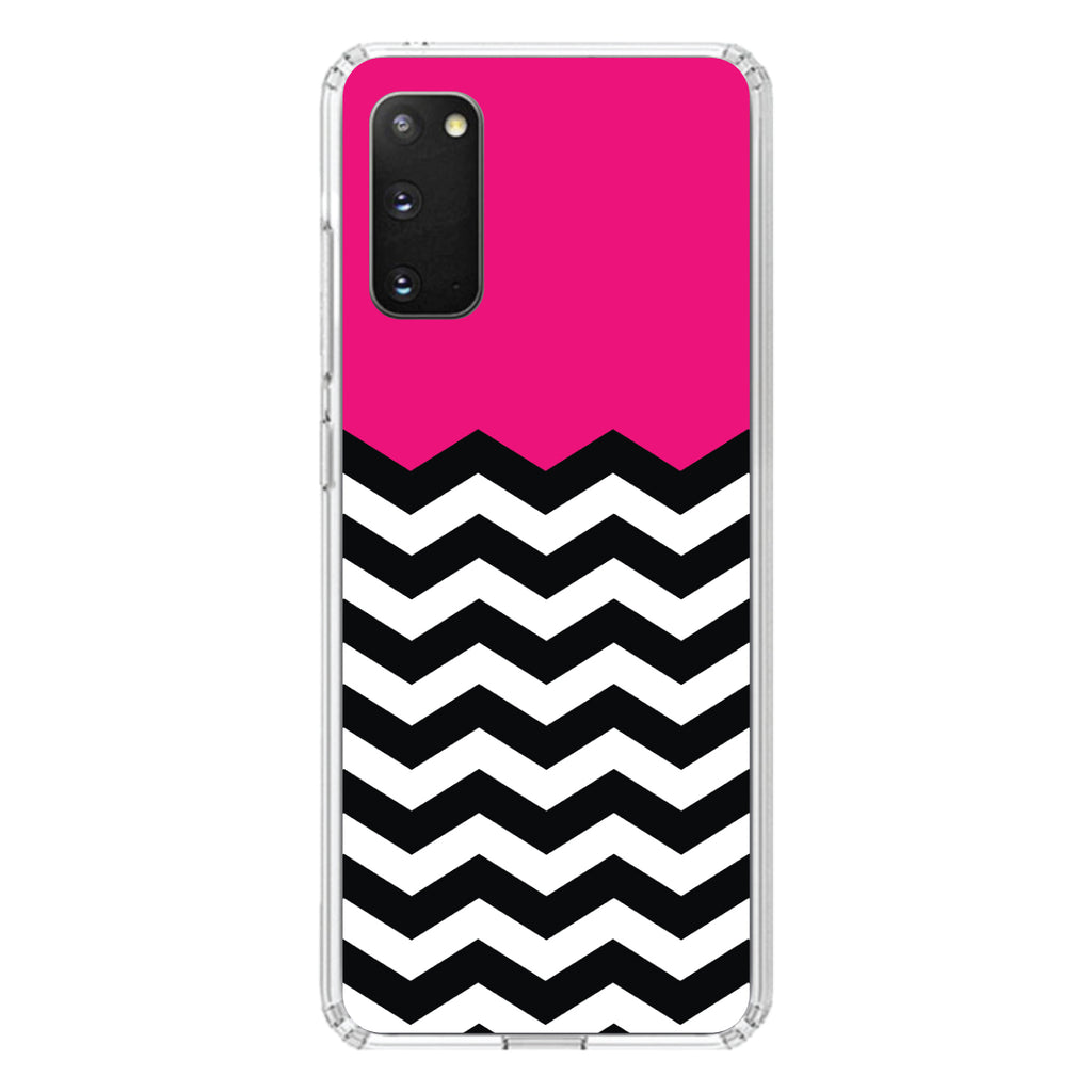Black White Hot Pink Chevron Clear Shockproof iPhone Case, view 14