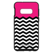 DistinctInk™ OtterBox Symmetry Series Case for Apple iPhone / Samsung Galaxy / Google Pixel - Black White Hot Pink Chevron