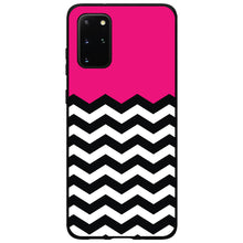 DistinctInk® Hard Plastic Snap-On Case for Apple iPhone or Samsung Galaxy - Black White Hot Pink Chevron