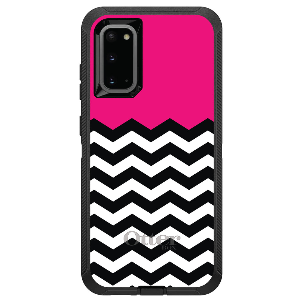 Black White Hot Pink Chevron OtterBox Defender Case for iPhone & Galaxy, view 8