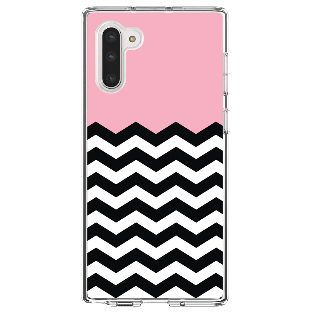 Black White Pink Chevron Clear Shockproof iPhone Case, view 9