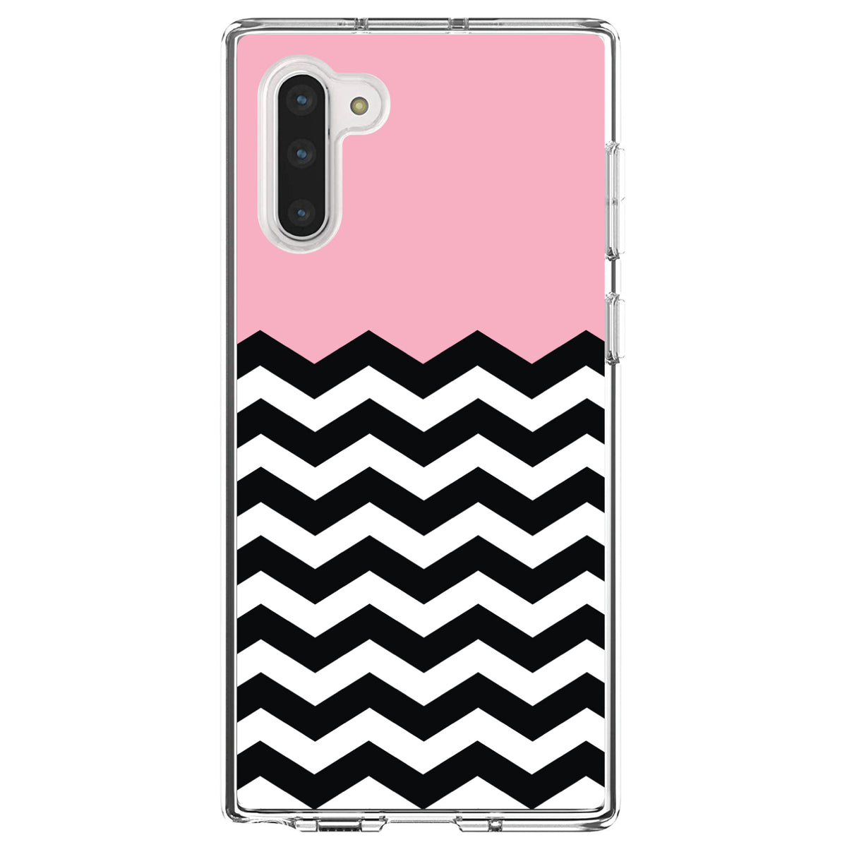 Black White Pink Chevron Clear Shockproof iPhone Case, view 9