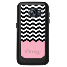 DistinctInk™ OtterBox Commuter Series Case for Apple iPhone or Samsung Galaxy - Black White Pink Chevron