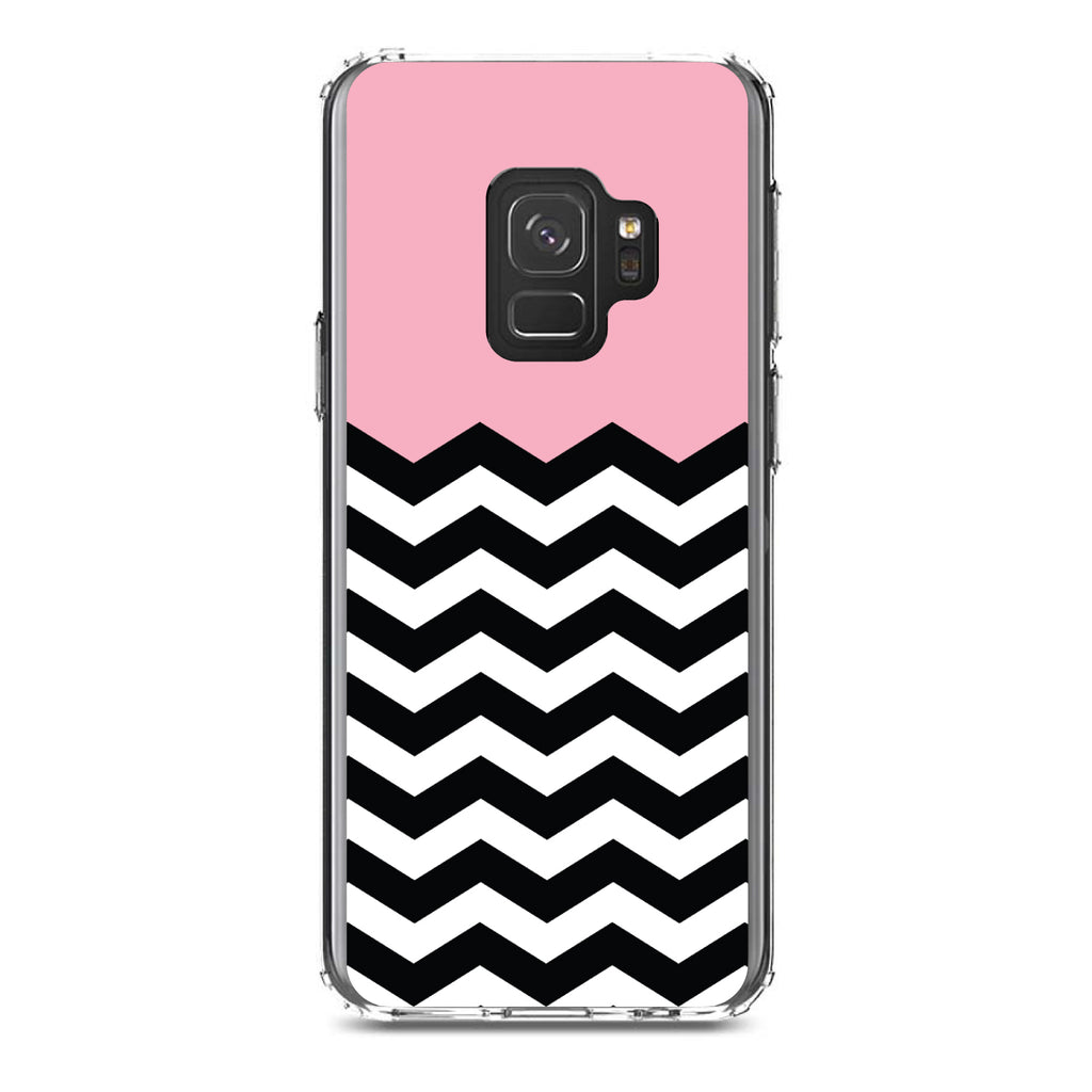 Black White Pink Chevron Clear Shockproof iPhone Case, view 19