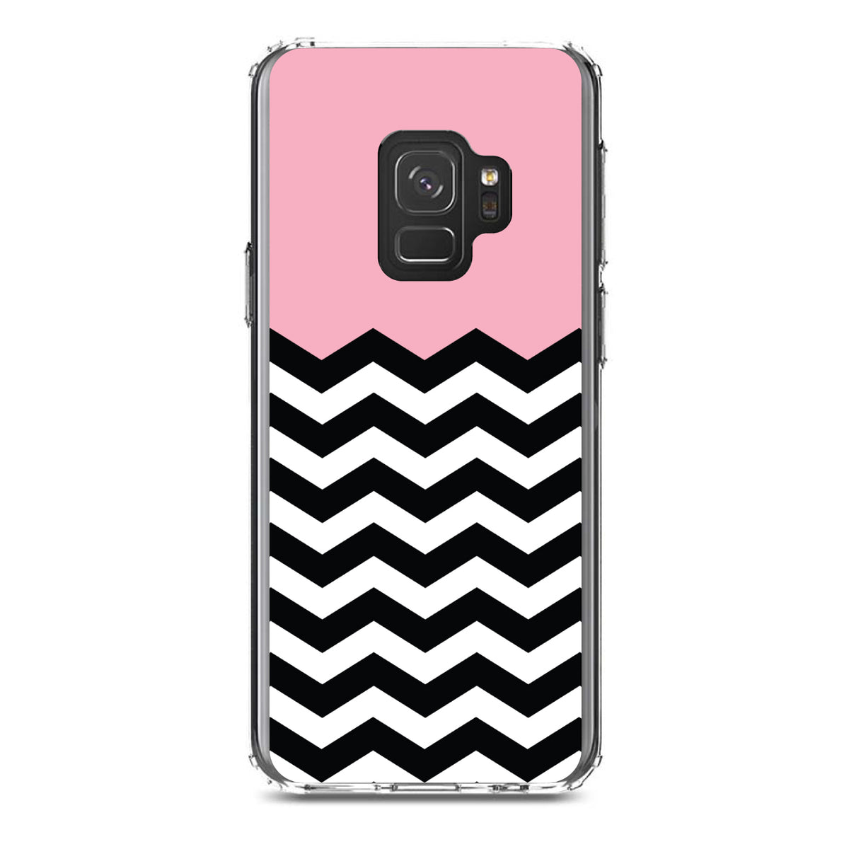 Black White Pink Chevron Clear Shockproof iPhone Case, view 19