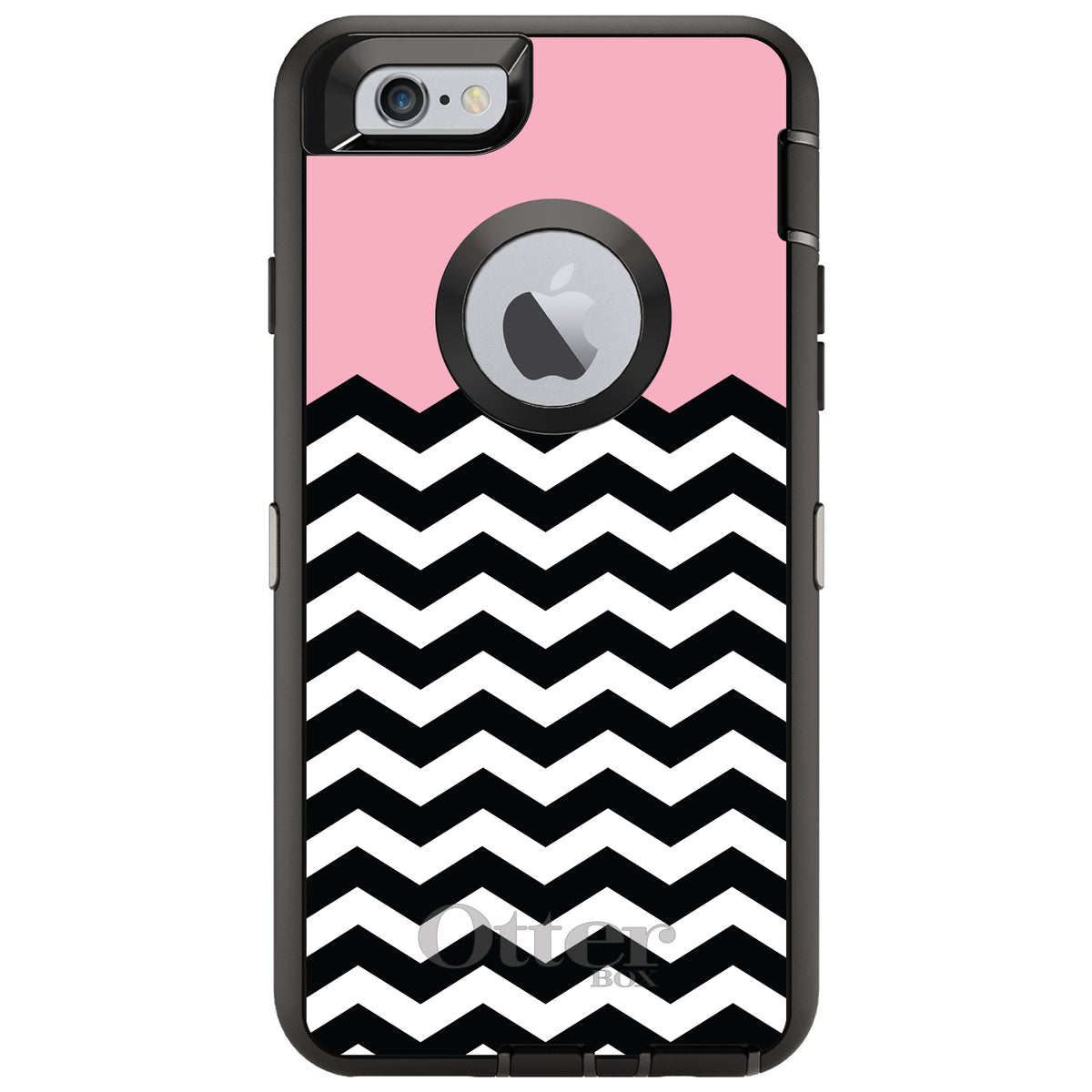 Black White Pink Chevron OtterBox Defender Case for iPhone & Galaxy, view 4