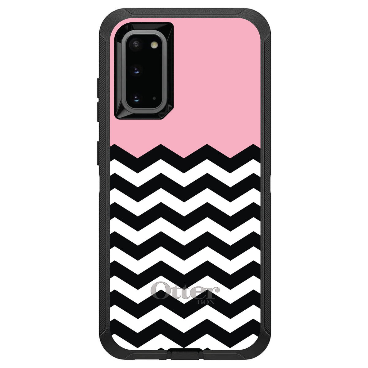 Black White Pink Chevron OtterBox Defender Case for iPhone & Galaxy, view 8