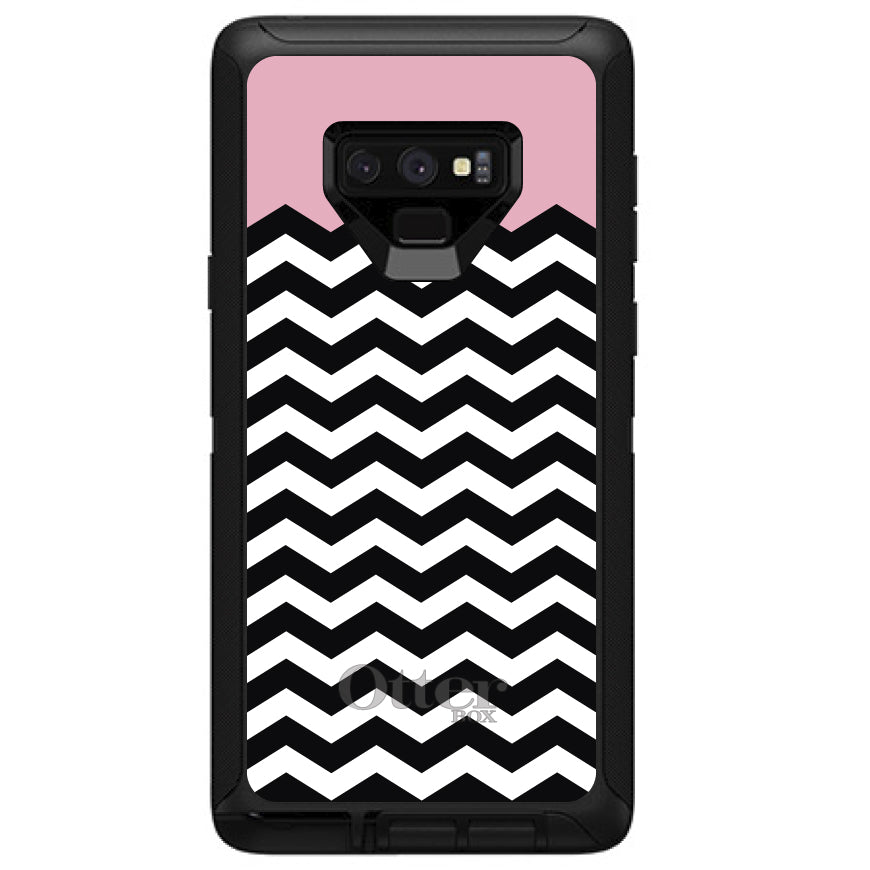 Black White Pink Chevron OtterBox Defender Case for iPhone & Galaxy, view 16