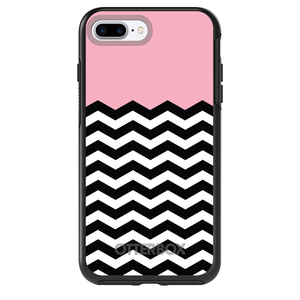 Black White Pink Chevron OtterBox Symmetry Case for iPhone & Galaxy, view 2