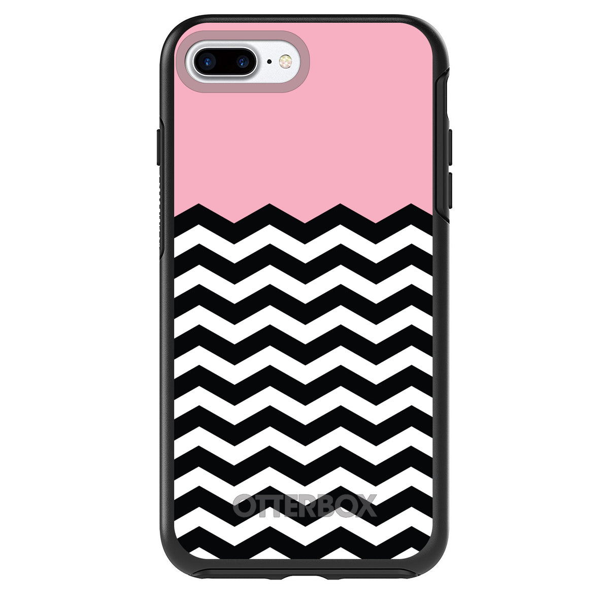 Black White Pink Chevron OtterBox Symmetry Case for iPhone & Galaxy, view 2