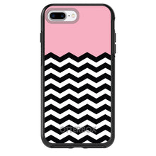 DistinctInk™ OtterBox Symmetry Series Case for Apple iPhone / Samsung Galaxy / Google Pixel - Black White Pink Chevron