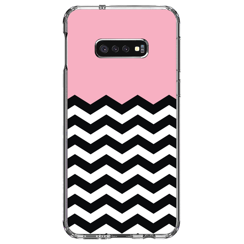 Black White Pink Chevron Clear Shockproof iPhone Case, view 18