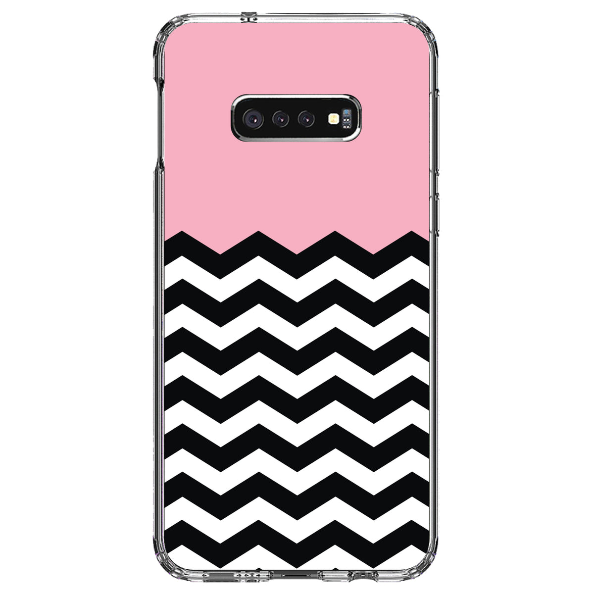 Black White Pink Chevron Clear Shockproof iPhone Case, view 18