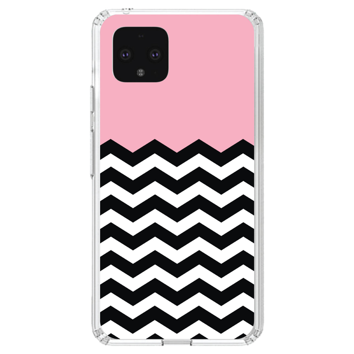 Black White Pink Chevron Clear Shockproof iPhone Case, view 24