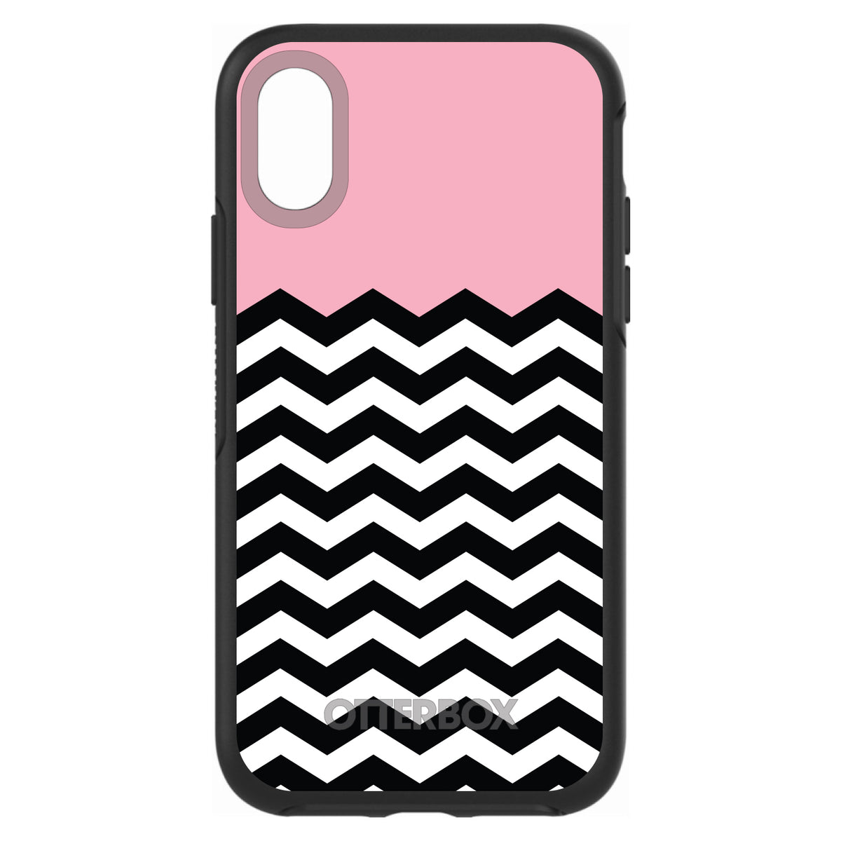 Black White Pink Chevron OtterBox Symmetry Case for iPhone & Galaxy, view 4