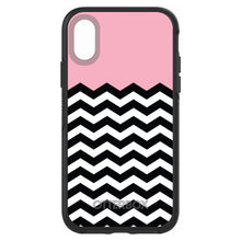 DistinctInk™ OtterBox Symmetry Series Case for Apple iPhone / Samsung Galaxy / Google Pixel - Black White Pink Chevron