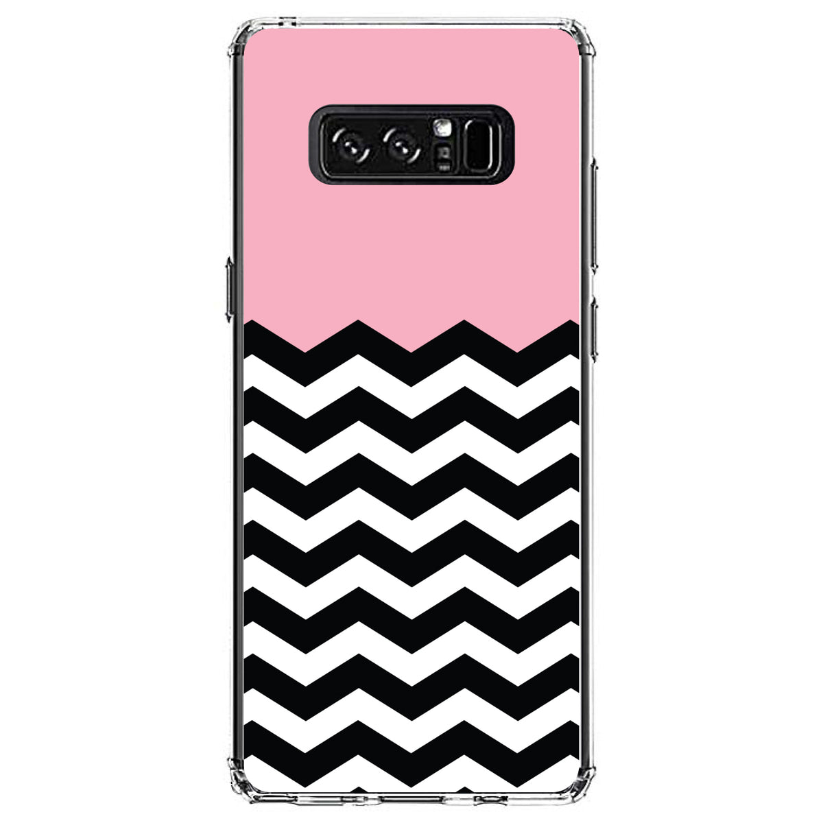 Black White Pink Chevron Clear Shockproof iPhone Case, view 12