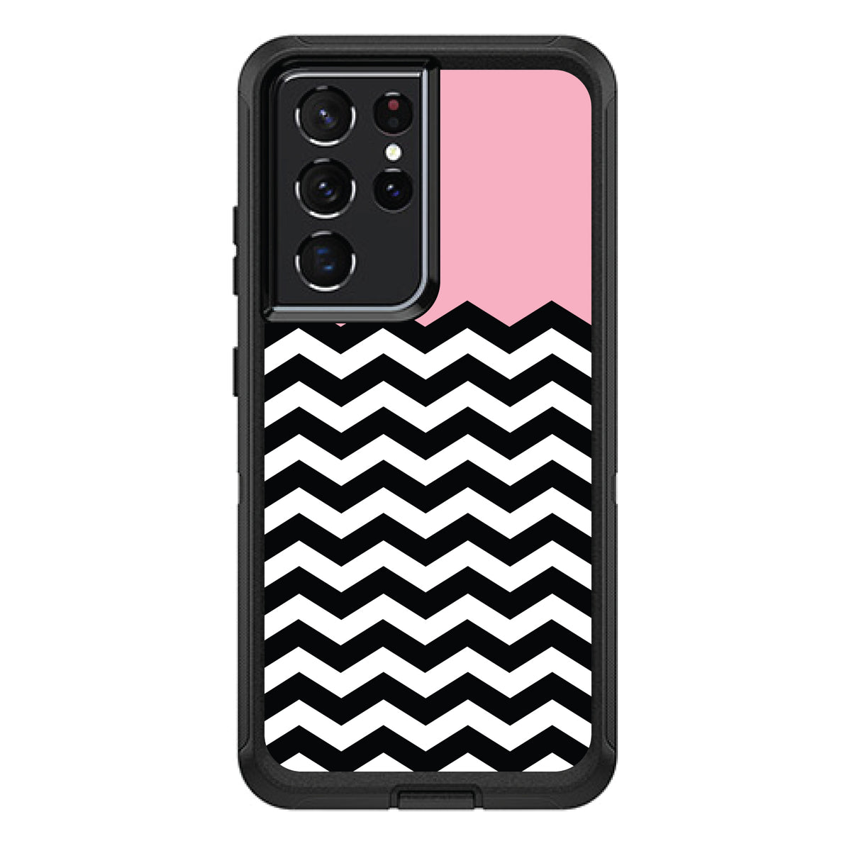 Black White Pink Chevron OtterBox Defender Case for iPhone & Galaxy, view 7