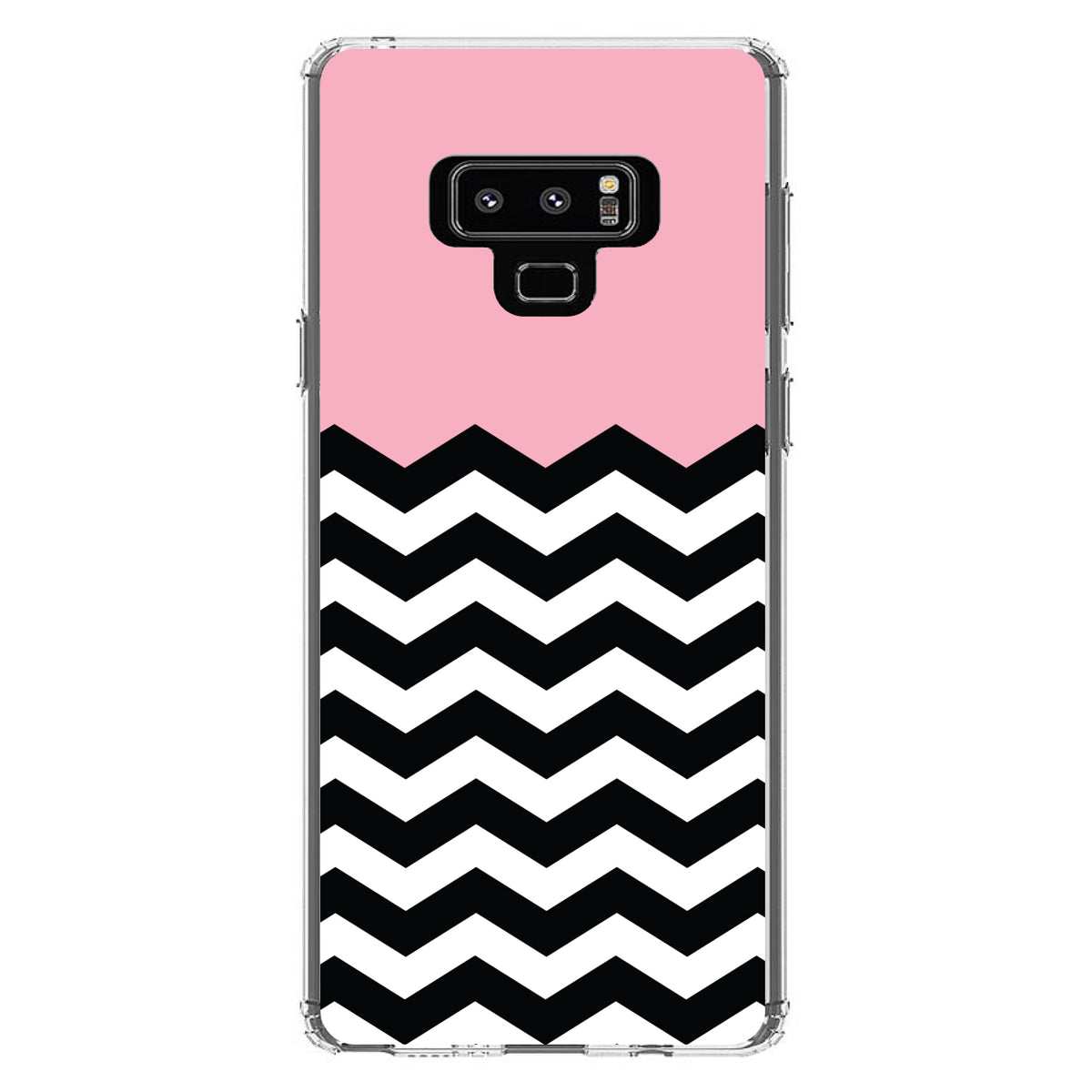 Black White Pink Chevron Clear Shockproof iPhone Case, view 11