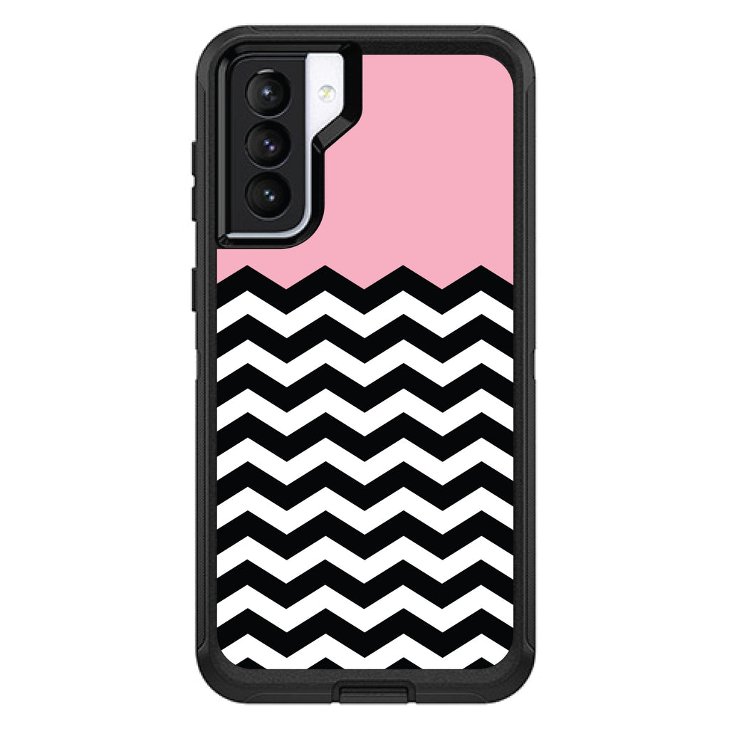 Black White Pink Chevron OtterBox Defender Case for iPhone & Galaxy, view 6