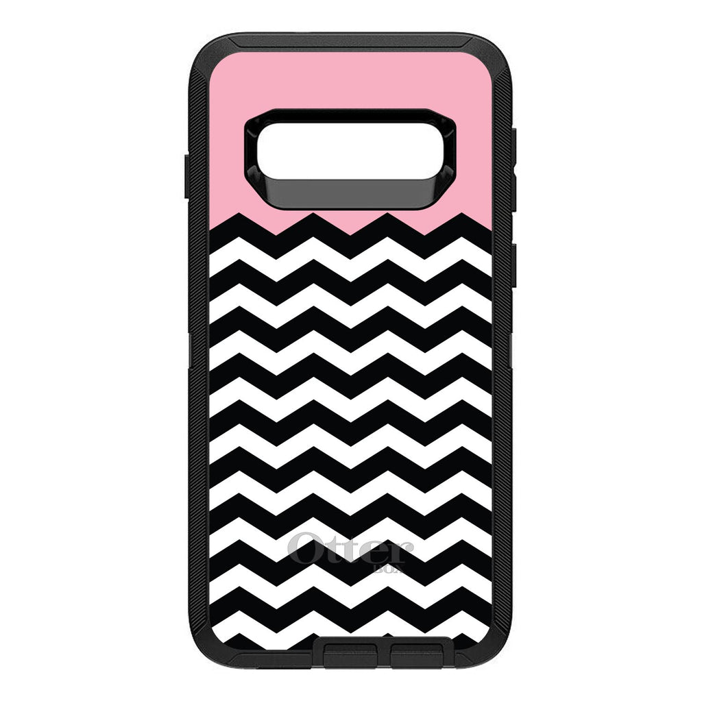 Black White Pink Chevron OtterBox Defender Case for iPhone & Galaxy, view 9