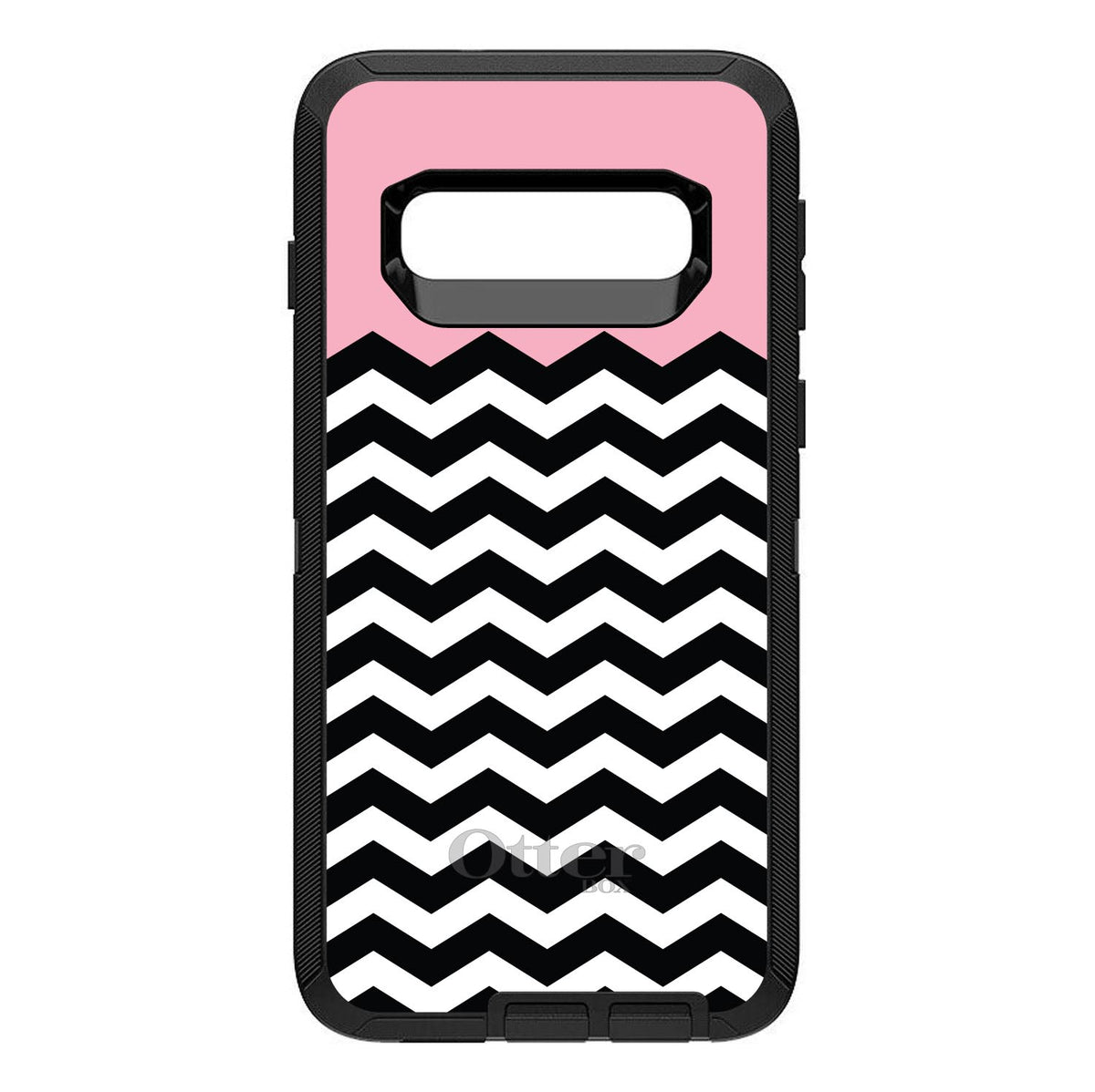 Black White Pink Chevron OtterBox Defender Case for iPhone & Galaxy, view 9