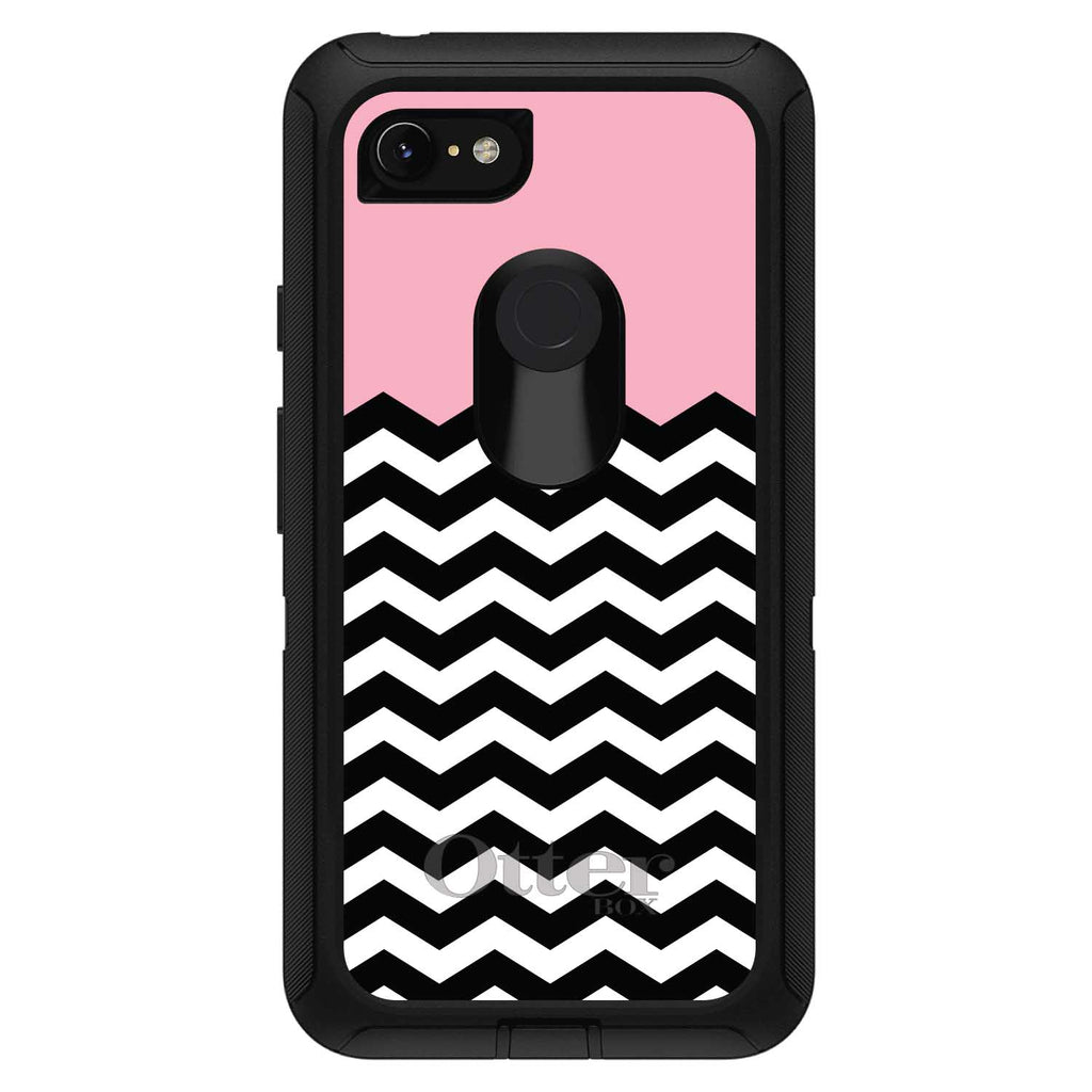 Black White Pink Chevron OtterBox Defender Case for iPhone & Galaxy, view 18