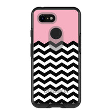 DistinctInk™ OtterBox Symmetry Series Case for Apple iPhone / Samsung Galaxy / Google Pixel - Black White Pink Chevron