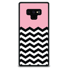 DistinctInk® Hard Plastic Snap-On Case for Apple iPhone or Samsung Galaxy - Black White Pink Chevron