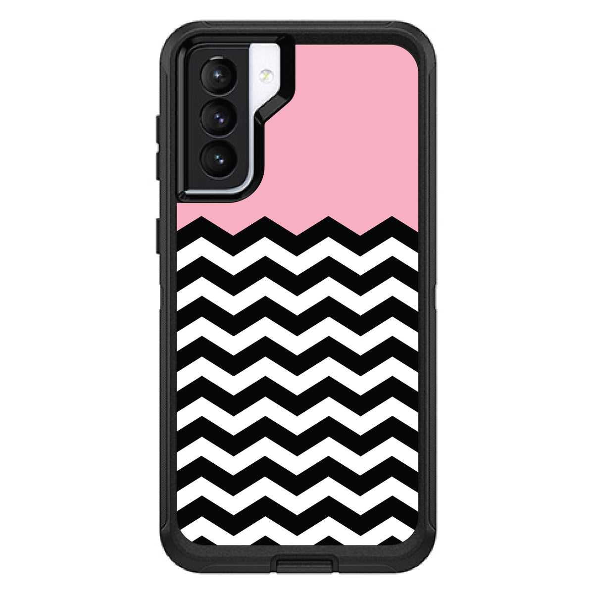 Black White Pink Chevron OtterBox Defender Case for iPhone & Galaxy, view 5