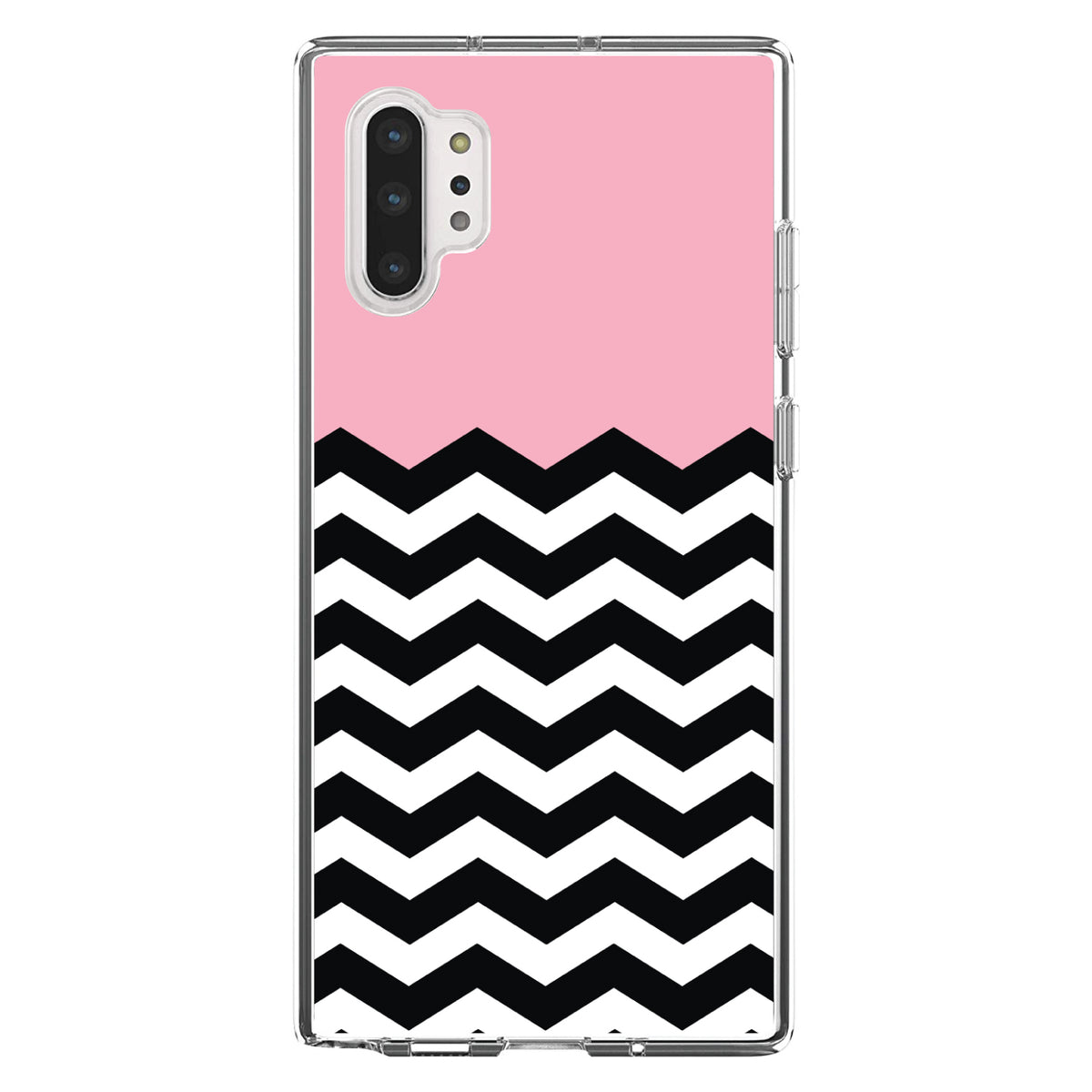 Black White Pink Chevron Clear Shockproof iPhone Case, view 10