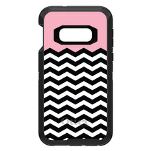 DistinctInk™ OtterBox Defender Series Case for Apple iPhone / Samsung Galaxy / Google Pixel - Black White Pink Chevron