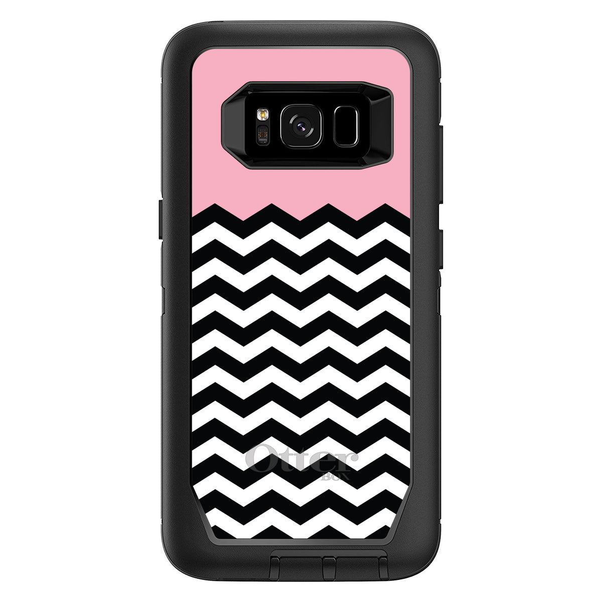 Black White Pink Chevron OtterBox Defender Case for iPhone & Galaxy, view 12