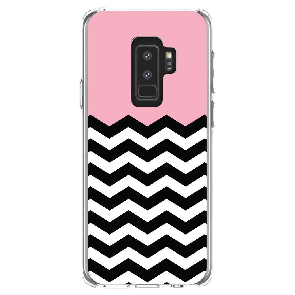 Black White Pink Chevron Clear Shockproof iPhone Case, view 20