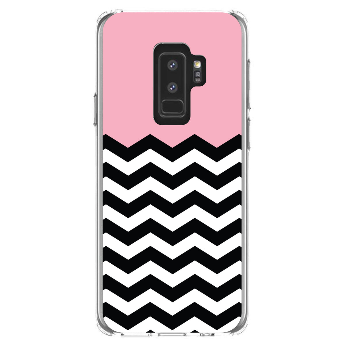Black White Pink Chevron Clear Shockproof iPhone Case, view 20