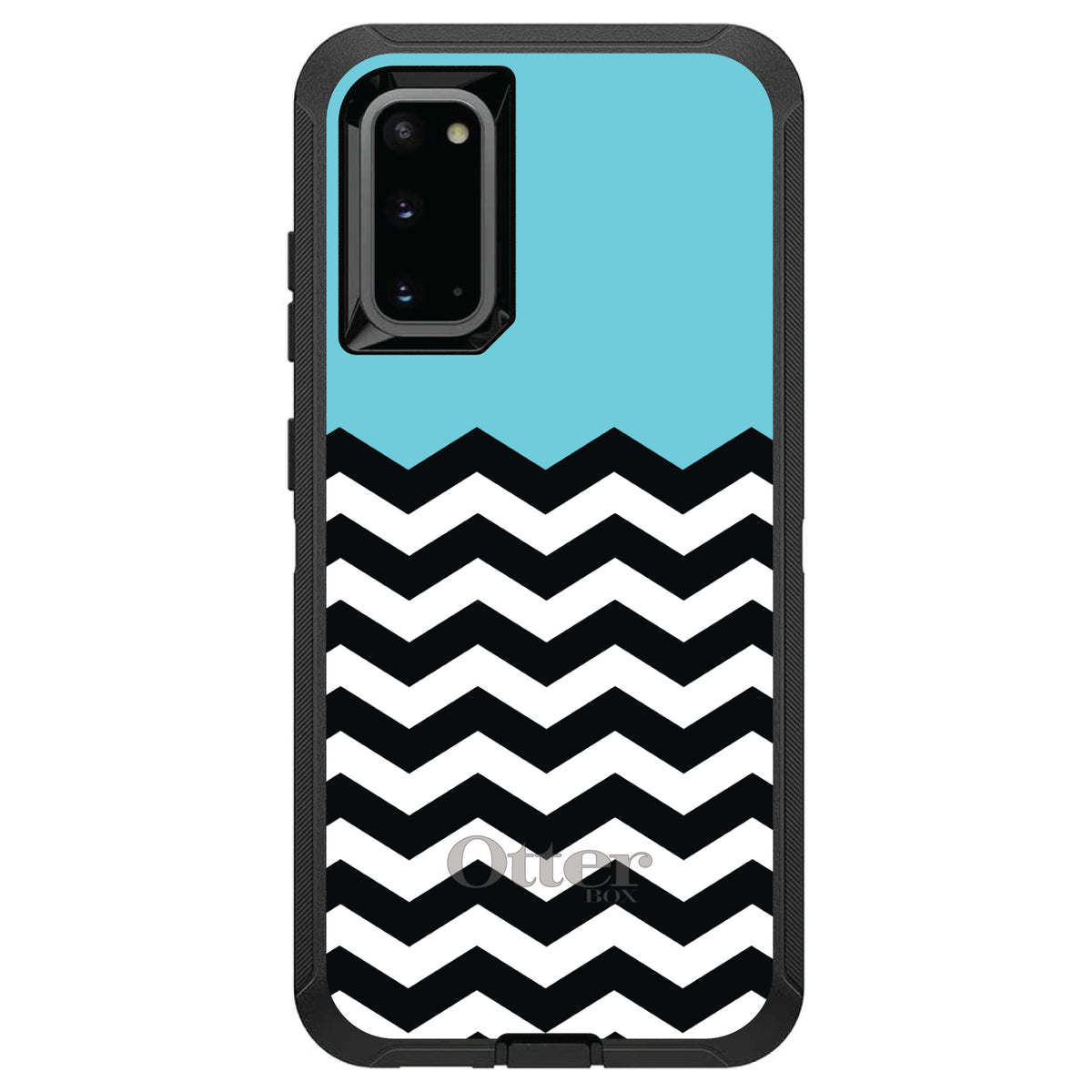 Black White Blue Chevron OtterBox Defender Case for iPhone & Galaxy, view 8