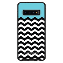 DistinctInk™ OtterBox Symmetry Series Case for Apple iPhone / Samsung Galaxy / Google Pixel - Black White Blue Chevron