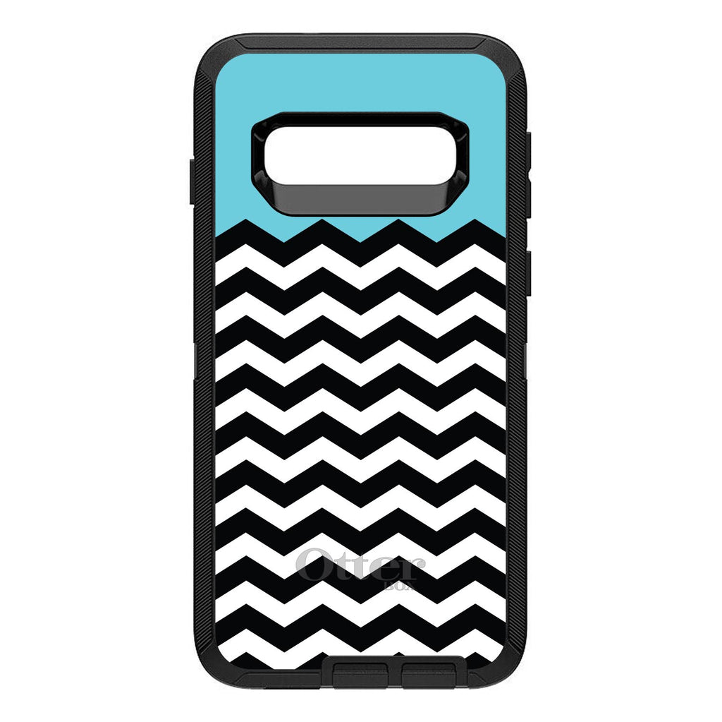 Black White Blue Chevron OtterBox Defender Case for iPhone & Galaxy, view 9