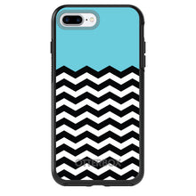 DistinctInk™ OtterBox Symmetry Series Case for Apple iPhone / Samsung Galaxy / Google Pixel - Black White Blue Chevron