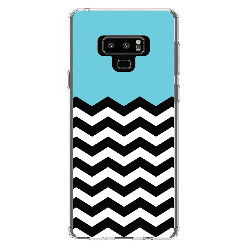 Black White Blue Chevron Clear Shockproof iPhone Case, view 11