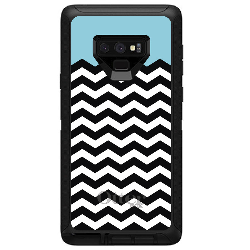 Black White Blue Chevron OtterBox Defender Case for iPhone & Galaxy, view 16