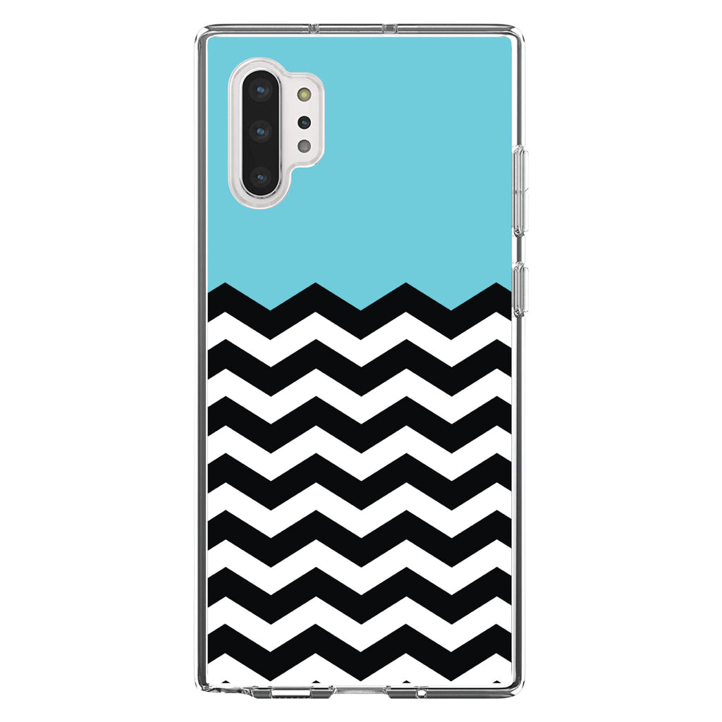 Black White Blue Chevron Clear Shockproof iPhone Case, view 10