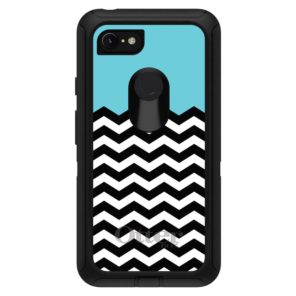 Black White Blue Chevron OtterBox Defender Case for iPhone & Galaxy, view 18