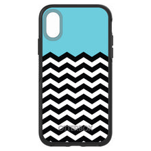 DistinctInk™ OtterBox Symmetry Series Case for Apple iPhone / Samsung Galaxy / Google Pixel - Black White Blue Chevron