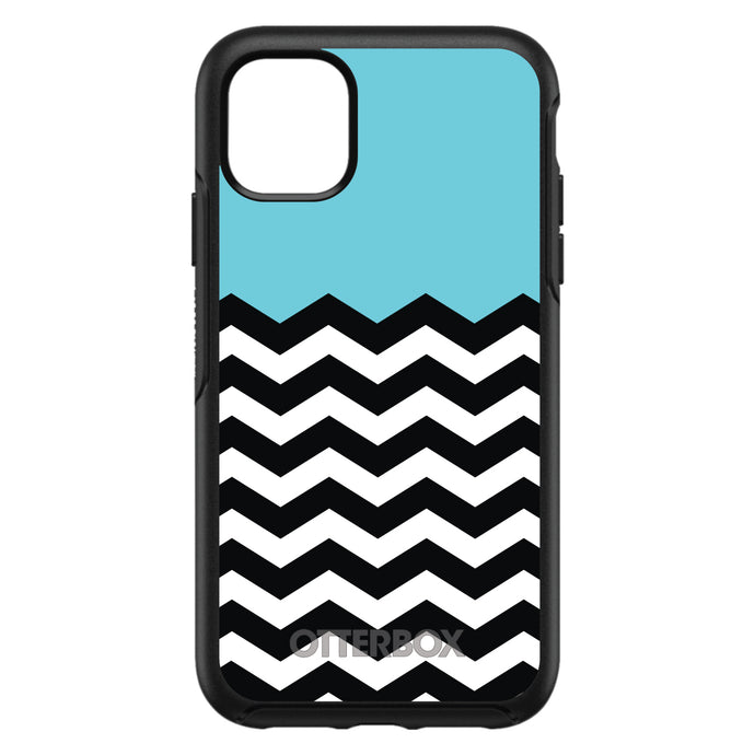 DistinctInk™ OtterBox Symmetry Series Case for Apple iPhone / Samsung Galaxy / Google Pixel - Black White Blue Chevron