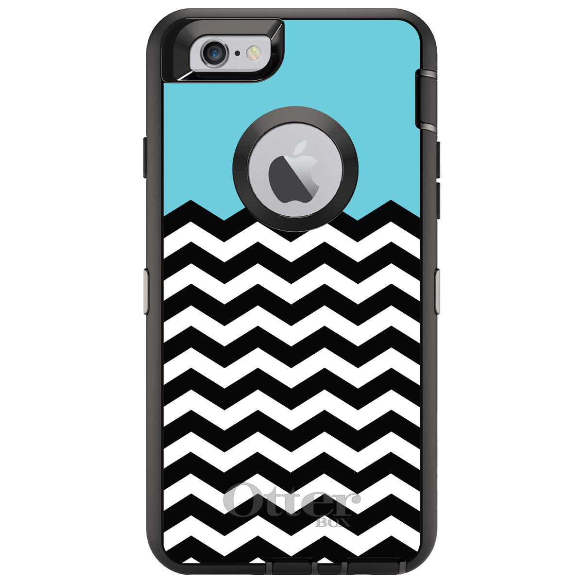 Black White Blue Chevron OtterBox Defender Case for iPhone & Galaxy, view 4