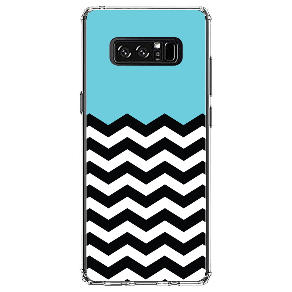 Black White Blue Chevron Clear Shockproof iPhone Case, view 12