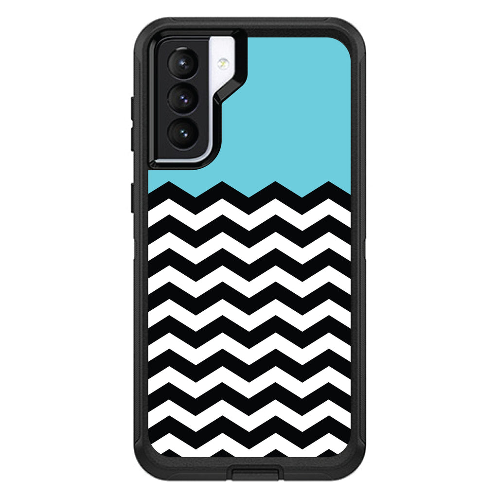 Black White Blue Chevron OtterBox Defender Case for iPhone & Galaxy, view 6
