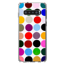 DistinctInk® Clear Shockproof Hybrid Case for Apple iPhone / Samsung Galaxy / Google Pixel - Rainbow Polka Dots