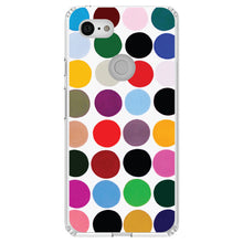 DistinctInk® Clear Shockproof Hybrid Case for Apple iPhone / Samsung Galaxy / Google Pixel - Rainbow Polka Dots